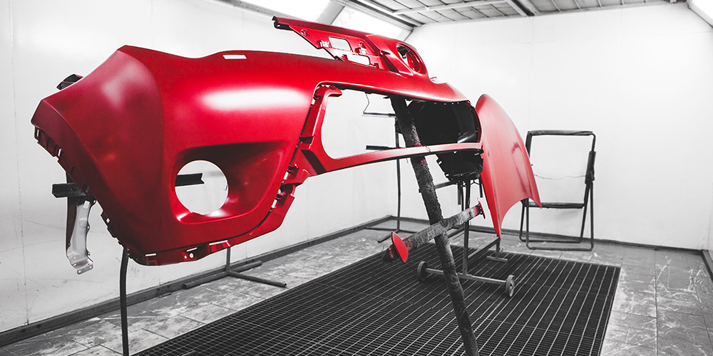 Image of A Damaged Car Being Repaired